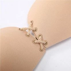 KELERINO. Strapless Plak BH - Vleugels Met Vetersluiting - Cup D / Beige -Badmode Verkoop 550x550 101