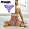Merkloos 3 Pack - Sexy Dames String Met Kant - Paars, Wit En Zwart - Dames Lingerie / Ondergoed Set - Maat S -Badmode Verkoop 550x550 190