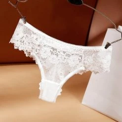 Merkloos Vrouw Kant Ondergoed - Zwart&Wit Strings - Gratis Vervoer- Kanten Lingerie - Transparante Thong Uitgehold - Maat XL -Badmode Verkoop 550x550 307