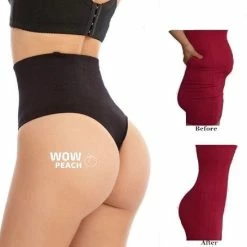 Wow Peach String Shaper Zwart Maat L | Thong Shaper | Corrigerend String |Onzichtbare String | String Met Hoge Taille |Shape Wear |High Waist String |Dames |Correctie Ondergoed|Naadloos String |seamless Thong |Afslank