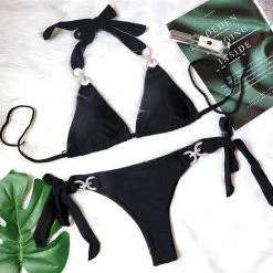 Merkloos Zomer Uitverkoop - Trendy Bikini - Juwelen Bikini's - Bikini - Strandmode - Hippe Bikini - Zwarte Bikini -Badmode Verkoop 550x550 471