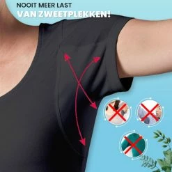 Anti Zweet Shirt - V-Hals – Krexs - Ingenaaide Okselpads – Anti Transpirant – Ondershirt - Zwart - Dames -Badmode Verkoop 550x550 572
