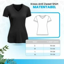 Anti Zweet Shirt - V-Hals – Krexs - Ingenaaide Okselpads – Anti Transpirant – Ondershirt - Zwart - Dames -Badmode Verkoop 550x550 573
