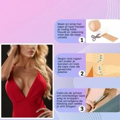 Merkloos Strapless Boob Tape Met Tepelcovers - Plak BH Voor Push Up - Fashion Borst Tape - Nipple Covers - Tepelplakkers -Badmode Verkoop 550x550 590