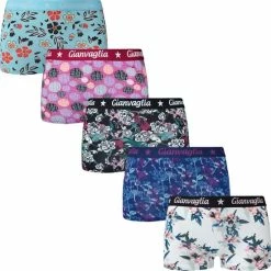 Gianvaglia Dames Onderbroek - Boxershort 5-pack - Stretchy Katoen Blend - Maat L