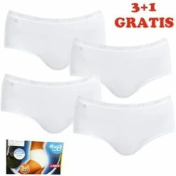 Sloggi Basic+ Dames Midi Slip - 4-pack - Wit - Maat 44 -Badmode Verkoop 550x552 7