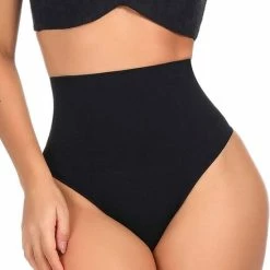 Merkloos Winkrs | Correctie Ondergoed - Shapewear Dames - High Waist String Zwart Maat 40/42