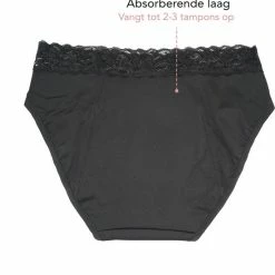 Bamboozy Menstruatie Ondergoed 4-laags Mid-Heup Maat M 38-40 Zwart Period Underwear Duurzaam Menstrueren Incontinentie Zero Waste Daisy -Badmode Verkoop 550x558