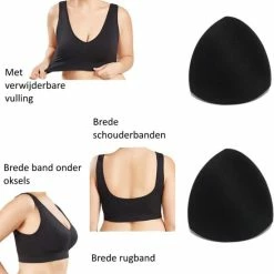 Bobbels & Putten - Comfort Magic Bra - 6XL - Zwart - Met Vulling - Zonder Beugel En Sluiting - Grote Maten Bh -Badmode Verkoop 550x560 3