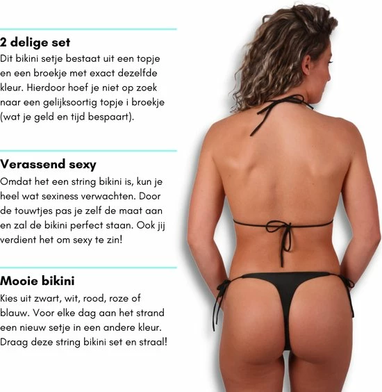 DERRINS STRING BIKINI Zwart - Bikini Dames - Bikini Set - Sexy Bikini - Bikini Vrouwen - High Waist Bikini 5 DERRINS STRING BIKINI Zwart - Bikini Dames - Bikini Set - Sexy Bikini - Bikini Vrouwen - High Waist Bikini - Afbeelding 3