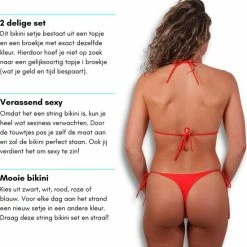 DERRINS STRING BIKINI Rood - Bikini Dames - Bikini Set - Sexy Bikini - Bikini Meisjes - High Waist Bikini -Badmode Verkoop 550x564 4