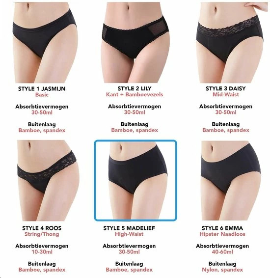 Bamboozy Menstruatie Ondergoed 4-laags Hoge Taille High Waist Corrigerend Slip Maat 3XL 46-48 Zwart Period Underwear Duurzaam Menstrueren Incontinentie Zero Waste Madelief 14 Bamboozy Menstruatie Ondergoed 4-laags Hoge Taille High Waist Corrigerend Slip Maat 3XL 46-48 Zwart Period Underwear Duurzaam Menstrueren Incontinentie Zero Waste Madelief - Afbeelding 12