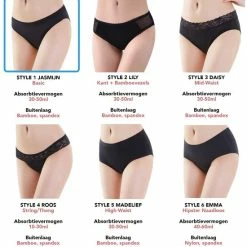 Bamboozy Menstruatie Ondergoed Basic 4-laags Maat L 40-42 Zwart Period Underwear Duurzaam Menstrueren Incontinentie Zero Waste Jasmijn -Badmode Verkoop 550x566 19