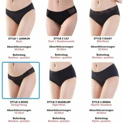 Bamboozy Menstruatie Ondergoed 4-laags String Thong Maat L 40-42 Zwart Period Underwear Duurzaam Menstrueren Incontinentie Zero Waste Roos -Badmode Verkoop 550x566 20