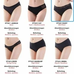 Bamboozy Menstruatie Ondergoed 4-laags Mid-Heup Maat S 36-38 Zwart Period Underwear Duurzaam Menstrueren Incontinentie Zero Waste Daisy -Badmode Verkoop 550x566 21