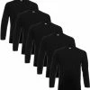 Fruit Of The Loom Value Weight Longsleeve 5 Stuks T-shirt Zwart L