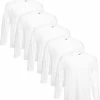 Fruit Of The Loom Value Weight Longsleeve 5 Stuks T-shirt Wit M