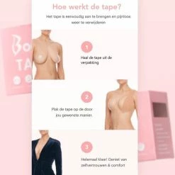 Merkloos Strapless Boob Tape Met Tepelcovers - Plak BH Voor Push Up - Fashion Borst Tape - Nipple Covers - Tepelplakkers -Badmode Verkoop 550x577