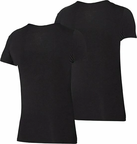 Apollo Bamboo T-shirts Women Basic 2 Pak Black Ronde Hals Maat L 4 Apollo Bamboo T-shirts Women Basic 2 Pak Black Ronde Hals Maat L - Afbeelding 2