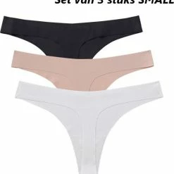 Ronyse Vrouwenstring - 3 Stuks - Maat S - Naadloze String - Slip - Tailleslip - Lekvrije Slipje - Ondergoed Vrouwen - Dames Lingerie - Sexy String / Slip