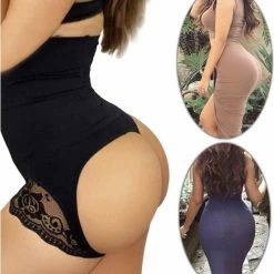 Wow Peach - Shapewear Butt Lift String - Corrigerend Ondergoed - Billen Buik Been - Afslank - High Waist - Buttlift - Zwart - MEDIUM/LARGE -Badmode Verkoop 550x588 6