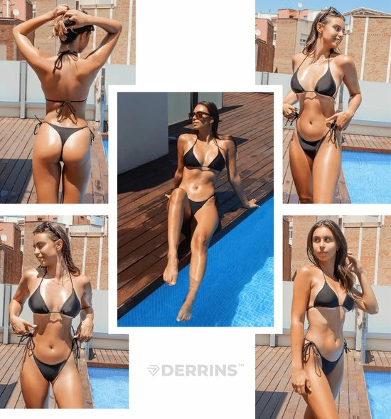 DERRINS STRING BIKINI Zwart - Bikini Dames - Bikini Set - Sexy Bikini - Bikini Vrouwen - High Waist Bikini 4 DERRINS STRING BIKINI Zwart - Bikini Dames - Bikini Set - Sexy Bikini - Bikini Vrouwen - High Waist Bikini - Afbeelding 2