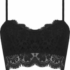 Soda Cotton Bralette Kant Zwart| Crop Top Dames