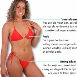DERRINS STRING BIKINI Rood - Bikini Dames - Bikini Set - Sexy Bikini - Bikini Meisjes - High Waist Bikini -Badmode Verkoop 550x593 6