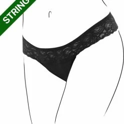 Bamboozy Menstruatie Ondergoed 4-laags String Thong Maat L 40-42 Zwart Period Underwear Duurzaam Menstrueren Incontinentie Zero Waste Roos