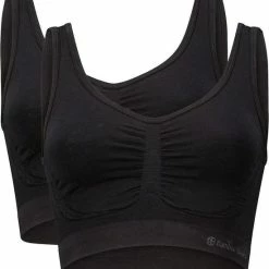 Bamboo Basics - Seamless Bra Nova (2-pack) Dames - Zwart - XL