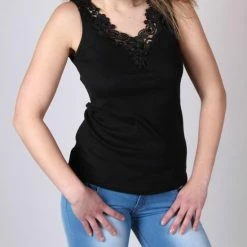 Merkloos Toker Dameshemd Kant - Zwart- 40/42