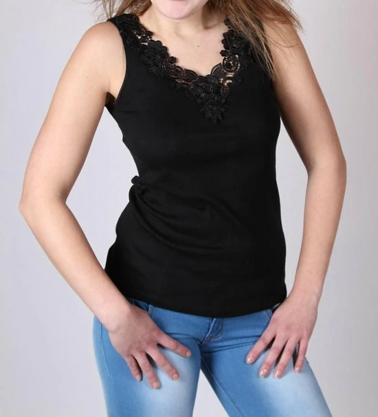 Merkloos Toker Dameshemd Kant - Zwart- 40/42 3 Merkloos Toker Dameshemd Kant - Zwart- 40/42