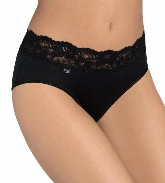 Sloggi Romance Dames Midi Slip Met Kant - Zwart - Maat 40 5 Sloggi Romance Dames Midi Slip Met Kant - Zwart - Maat 40 - Afbeelding 3