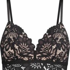 Hunkemöller Dames Lingerie Voorgevormde Longline Bh Zonder Beugel Shiloh - Zwart - Maat B75