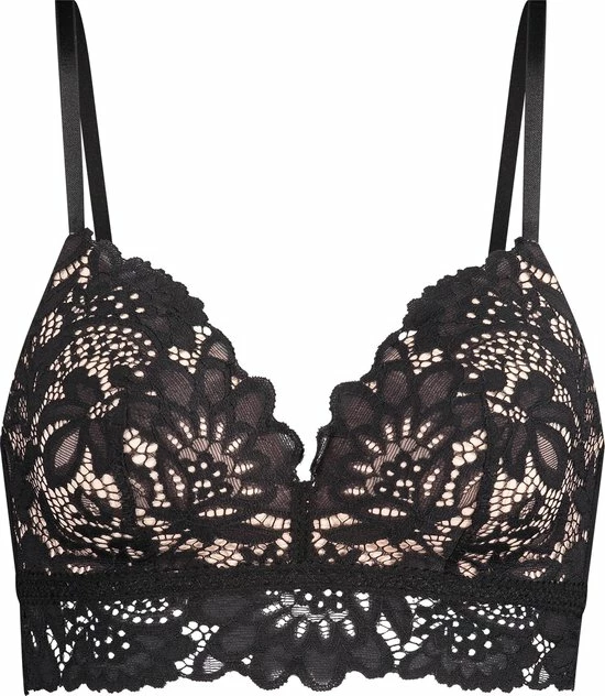 Hunkemöller Dames Lingerie Voorgevormde Longline Bh Zonder Beugel Shiloh - Zwart - Maat B75 3 Hunkemöller Dames Lingerie Voorgevormde Longline Bh Zonder Beugel Shiloh - Zwart - Maat B75