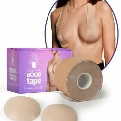 Esquina Boob Tape - Fashion Tape Naturel - Plak BH - Incl. Herbruikbare Tepelplakkers - 5m