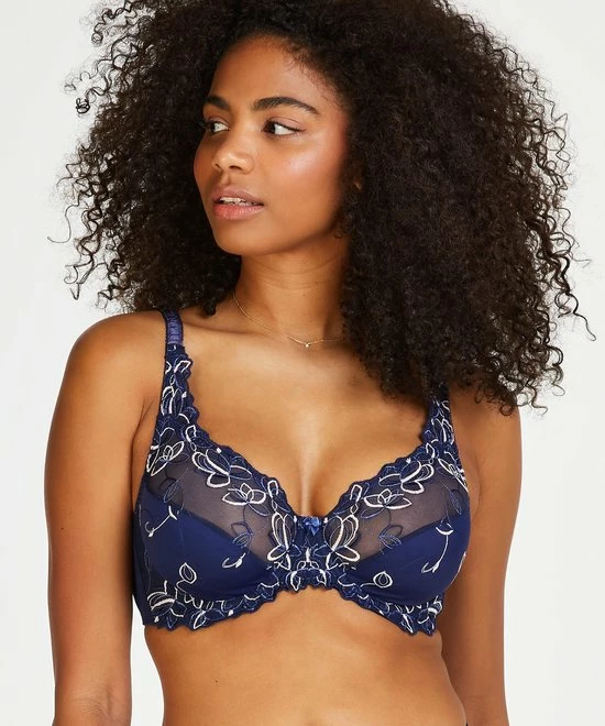 Hunkemöller Dames Lingerie Niet-voorgevormde Beugel Bh Diva - Blauw - Maat E90 10 Hunkemöller Dames Lingerie Niet-voorgevormde Beugel Bh Diva - Blauw - Maat E90 - Afbeelding 8