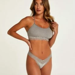 Hunkemöller Dames Lingerie 3-pack Extra Lage String Katoen - Grijs - Maat XS -Badmode Verkoop 550x660 386