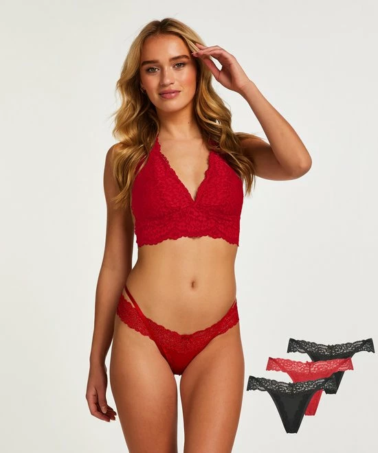 Hunkemöller Dames Lingerie 3-pack Strings Willow - Zwart - Maat S 7 Hunkemöller Dames Lingerie 3-pack Strings Willow - Zwart - Maat S - Afbeelding 5