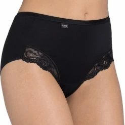 Sloggi Romance Dames Maxi Slip Met Kant - Zwart - Maat 48