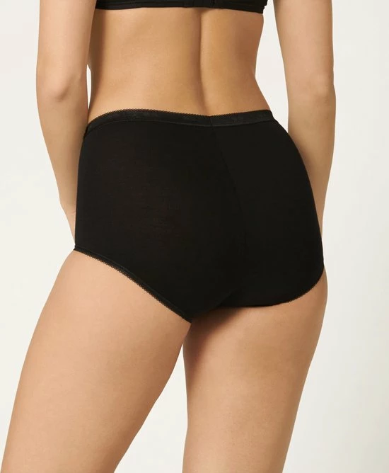 Sloggi Basic+ Dames Maxi Slip - 4-pack - Zwart - Maat 50 4 Sloggi Basic+ Dames Maxi Slip - 4-pack - Zwart - Maat 50 - Afbeelding 2