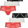 Hunkemöller Dames Lingerie 6-pack Boxerstring Lola - Rood - Maat S