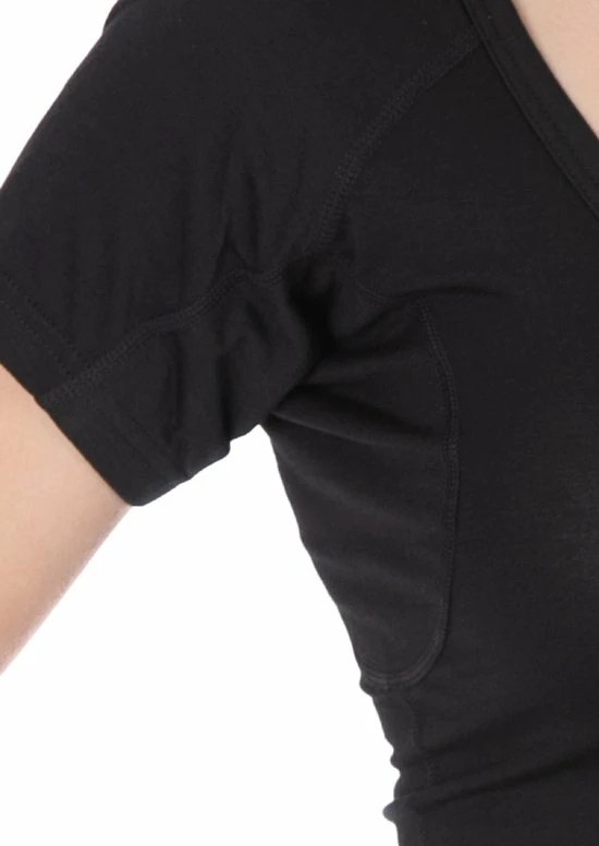 ConfidenceForAll® Dames Premium Anti Zweet Shirt Met Ingenaaide Okselpads - Zijdezacht Modal En Verkoelend Katoen - Maat S Zwart 6 ConfidenceForAll® Dames Premium Anti Zweet Shirt Met Ingenaaide Okselpads - Zijdezacht Modal En Verkoelend Katoen - Maat S Zwart - Afbeelding 4