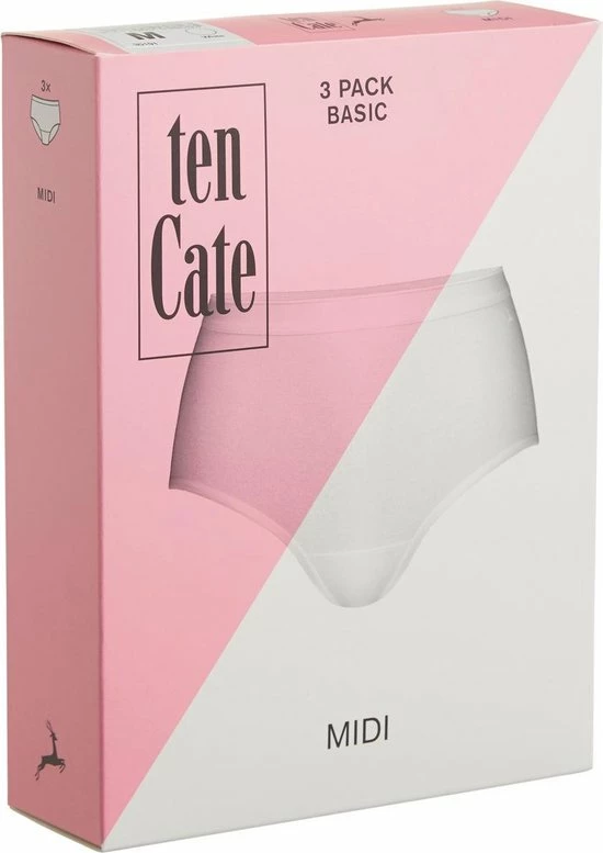 Ten Cate Midi 3Pack Basic Wit - Maat L 5 Ten Cate Midi 3Pack Basic Wit - Maat L - Afbeelding 3