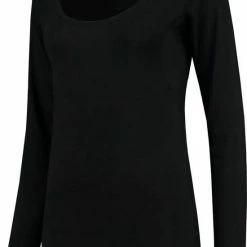 ConfidenceForAll® Dames Premium Anti Zweet Shirt Met Ingenaaide Okselpads - Zijdezacht Modal En Verkoelend Katoen - Maat M Zwart Lange Mouw -Badmode Verkoop 550x780 1